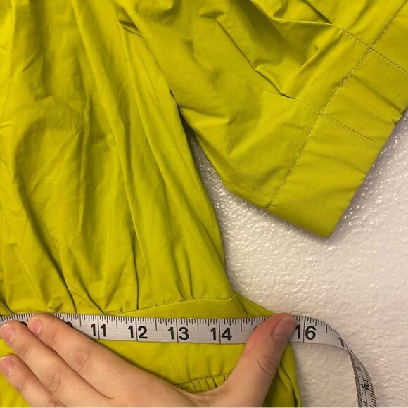 Eva Mendes lime green a line off the shoulder puff sleeve summer Dress boho L - Picture 13 of 15